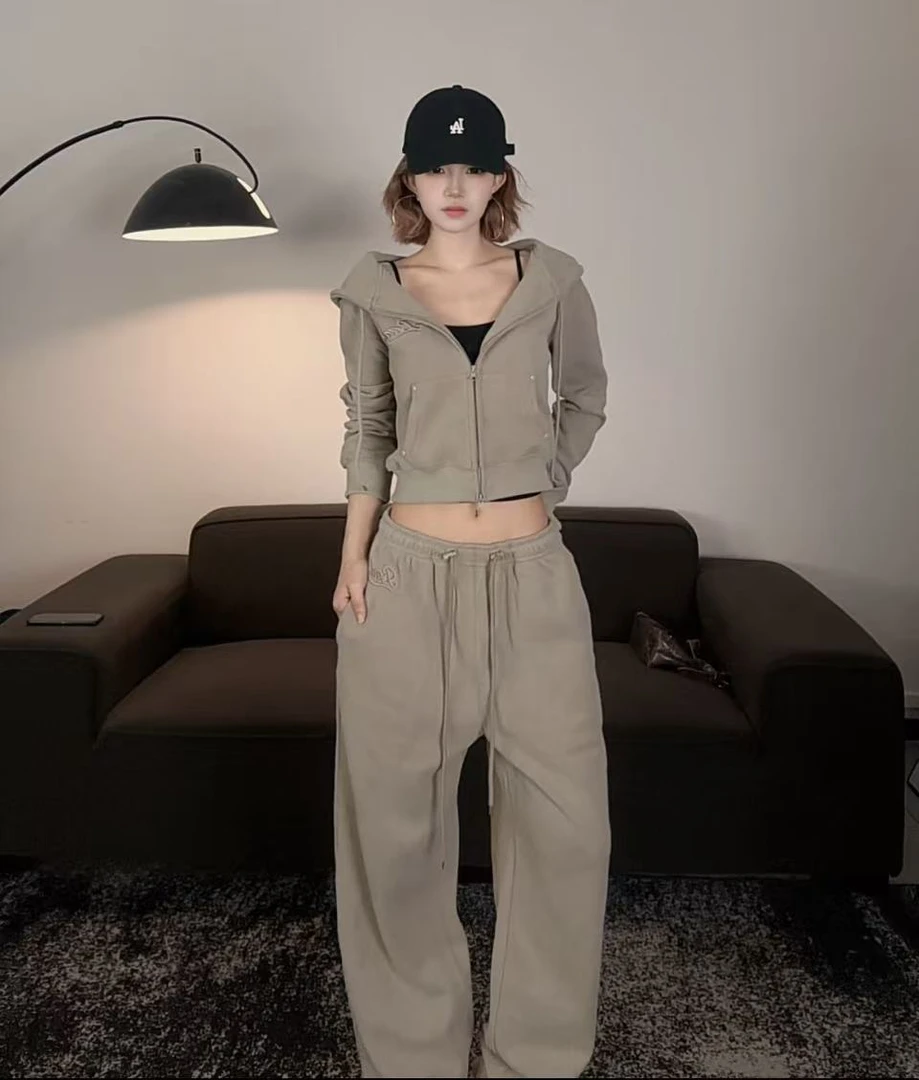 裤子女纯色日常运动休闲显瘦百搭长裤#