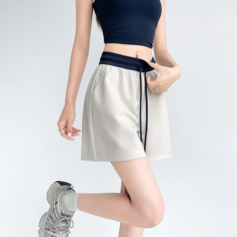 美式基础款宽松休闲百搭运动短裤辣妹热裤卫裤松紧腰女夏季跑步