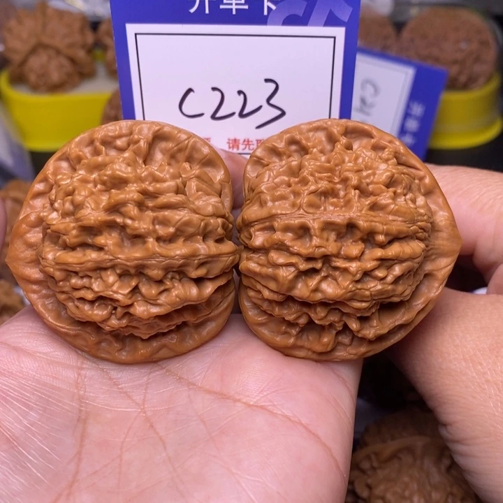 文玩核桃把件48官帽c223