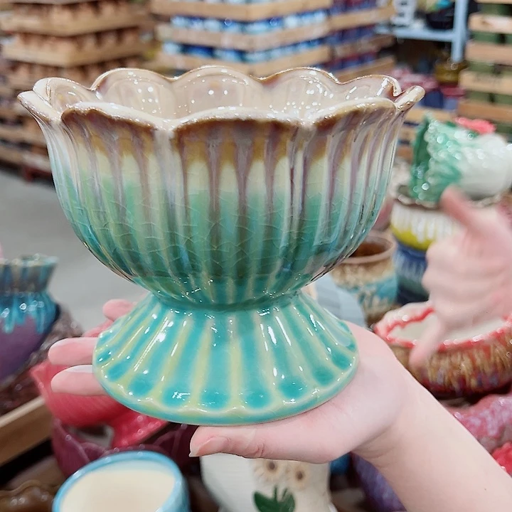 有孔，凑单福利满10元发货陶瓷多肉花盆！