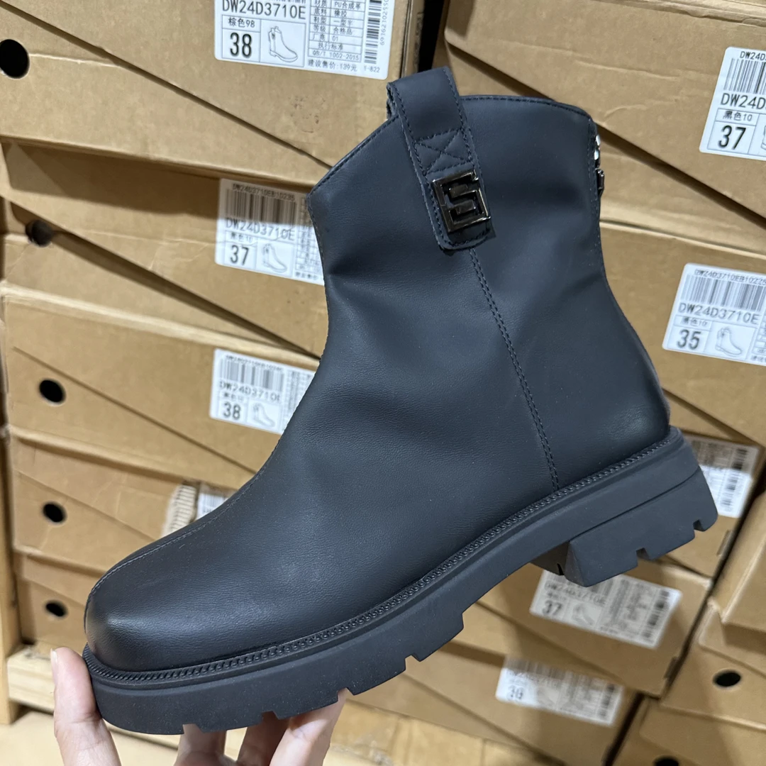 厚底马丁靴女3710新款秋冬季显瘦爆款中短靴小个子靴24D