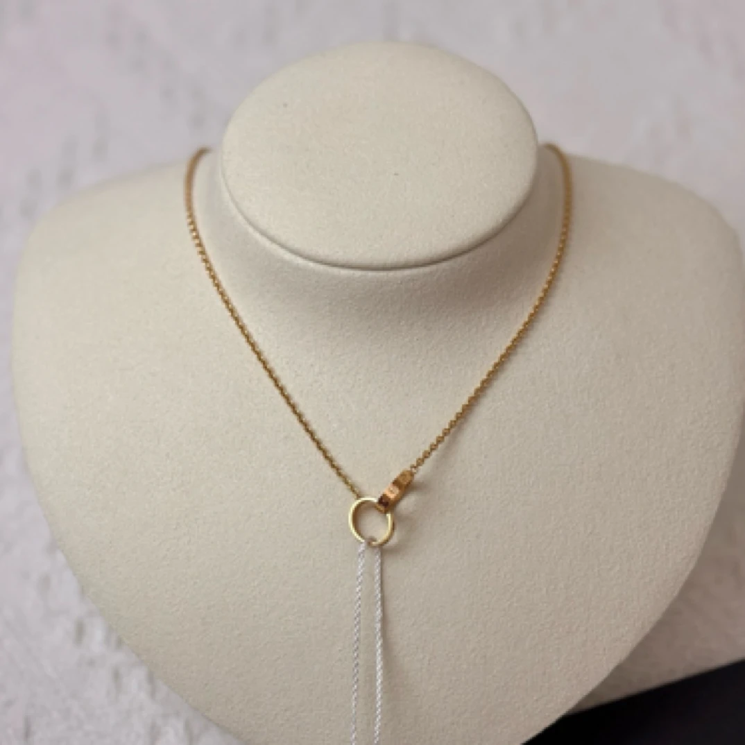 95新 Cartier/卡地亚 双环项链  /JW4928