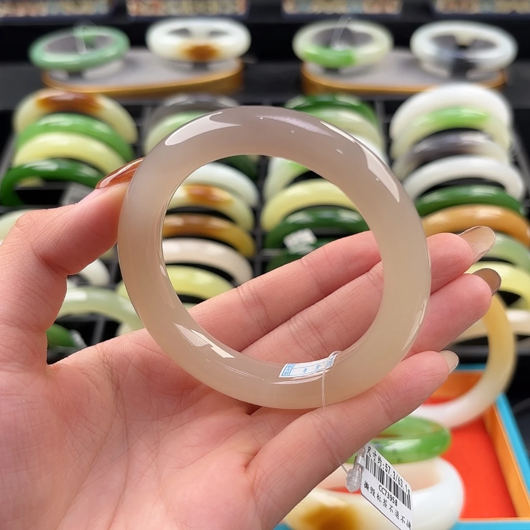 和田玉未镶嵌手镯57.3