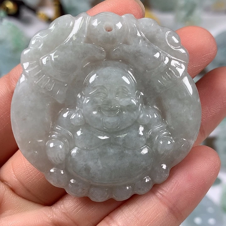翡翠未镶嵌颈饰笑佛福利