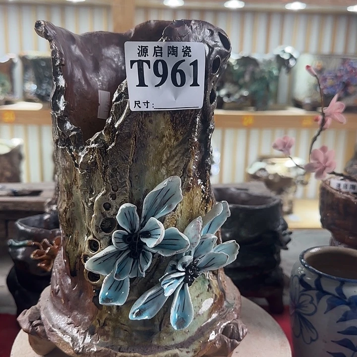 紫砂花瓶景德镇陶瓷花盆961