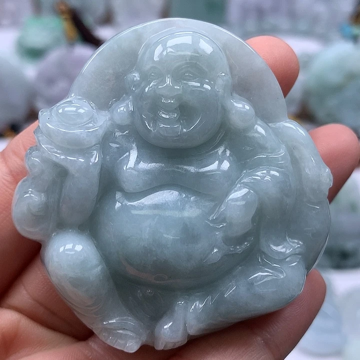 翡翠未镶嵌颈饰逍遥佛福利卡厚12+