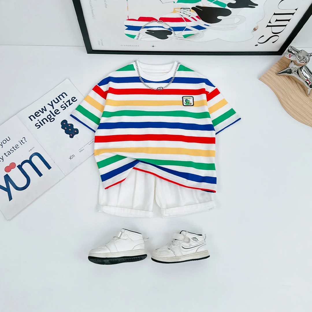 儿童短袖T恤夏季男童衣服夏装2025新款潮宽松HZ25262悠悠童话童装