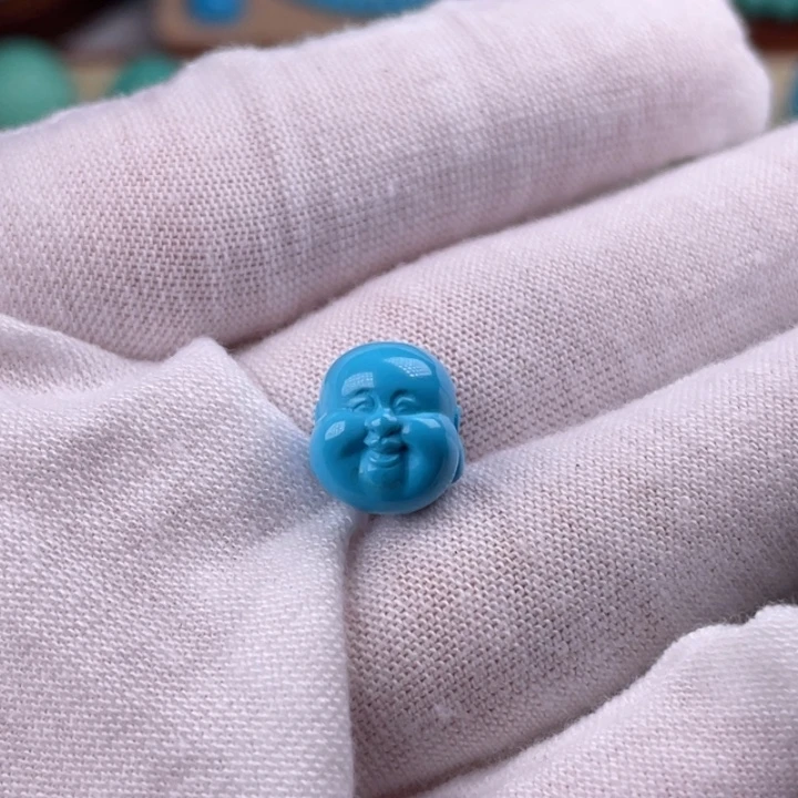 精品蓝色笑佛卡10mm