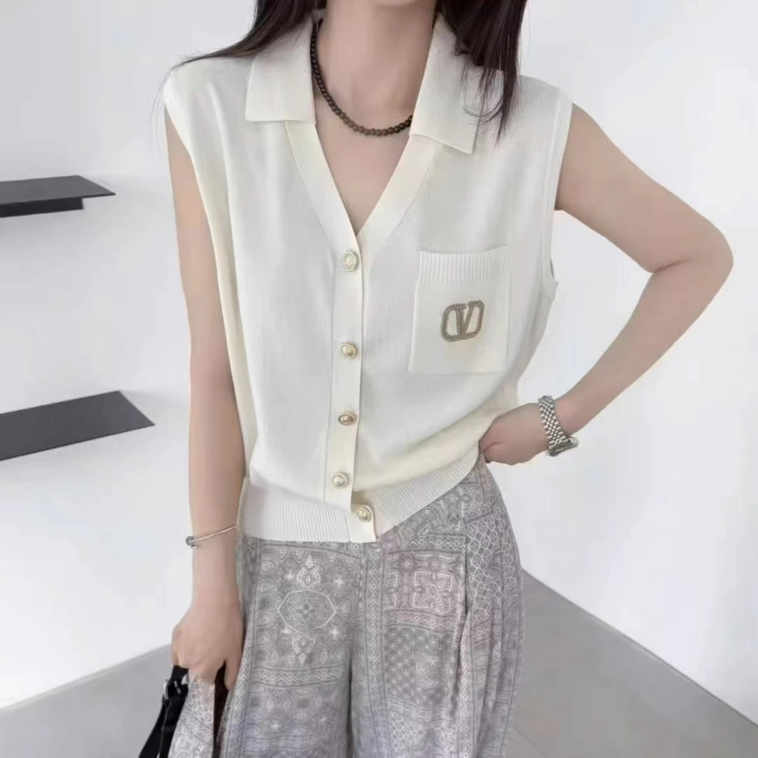 夏季新款气质简约刺绣翻领韩版POLO领针织开衫短袖