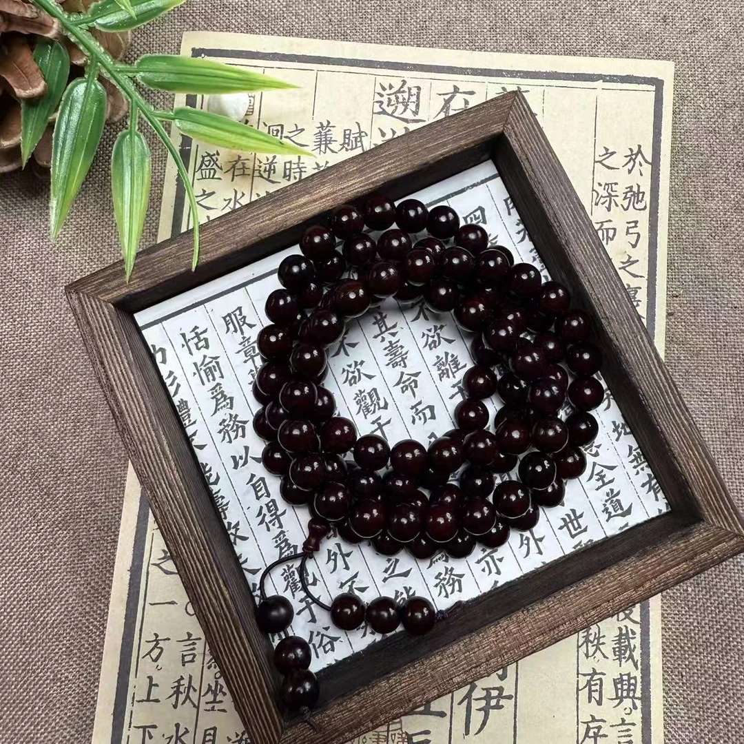 【芸奇】印度小叶紫檀0.8*108多圈文玩手串