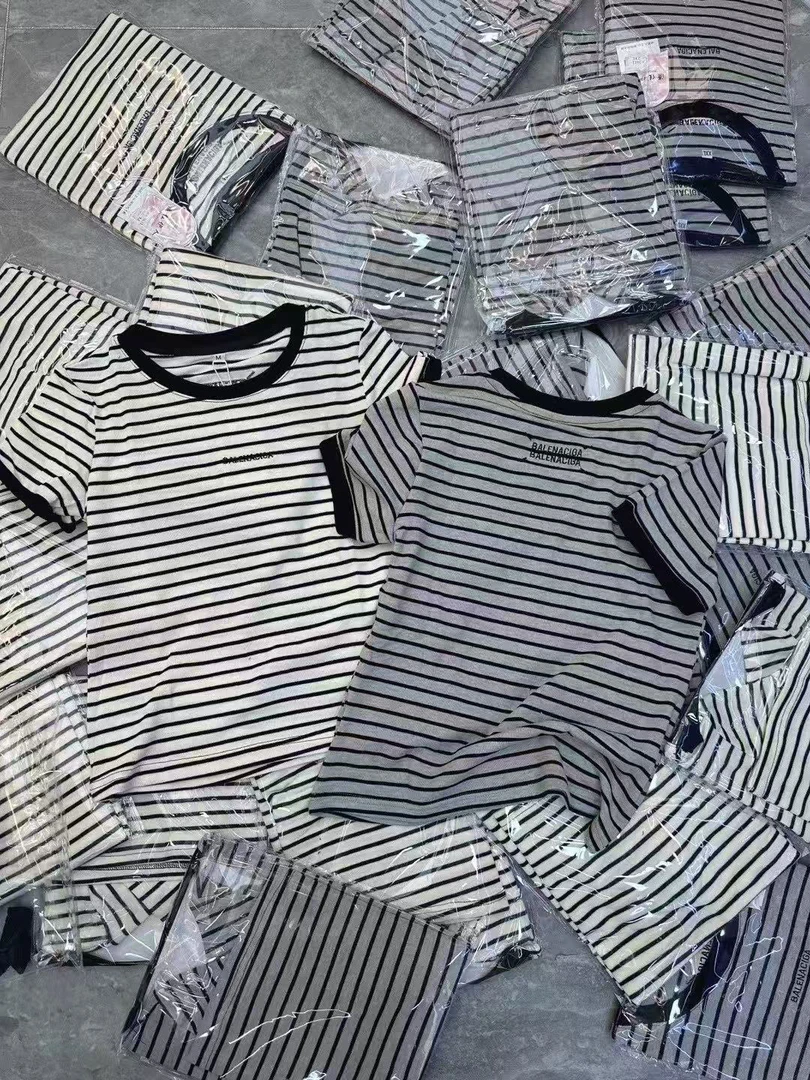 夏天新款时尚条纹短袖上衣3611