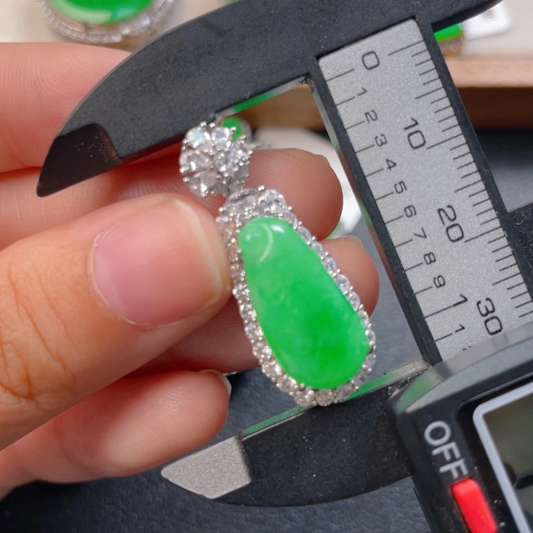 翡翠银S925镶嵌吊坠(不含链)b j n