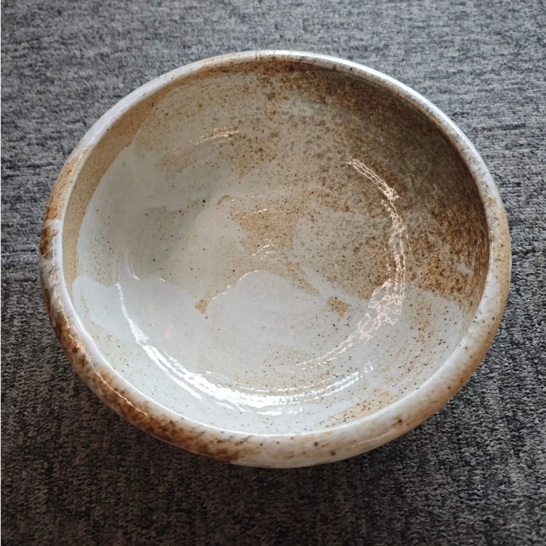 【信乐烧】雪志野 柴烧大钵 手工陶瓷 日本百年名窑