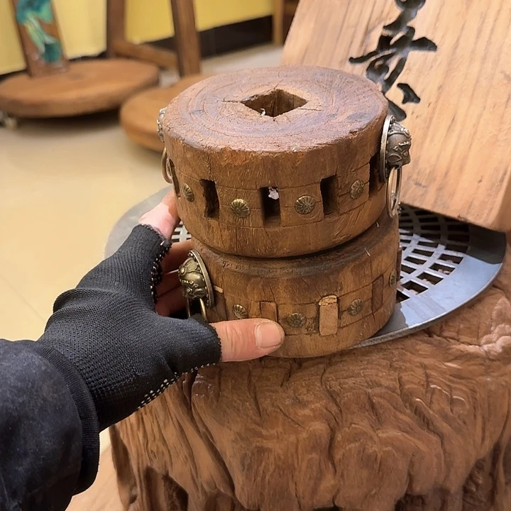 苹*核老榆木桌面摆件定制