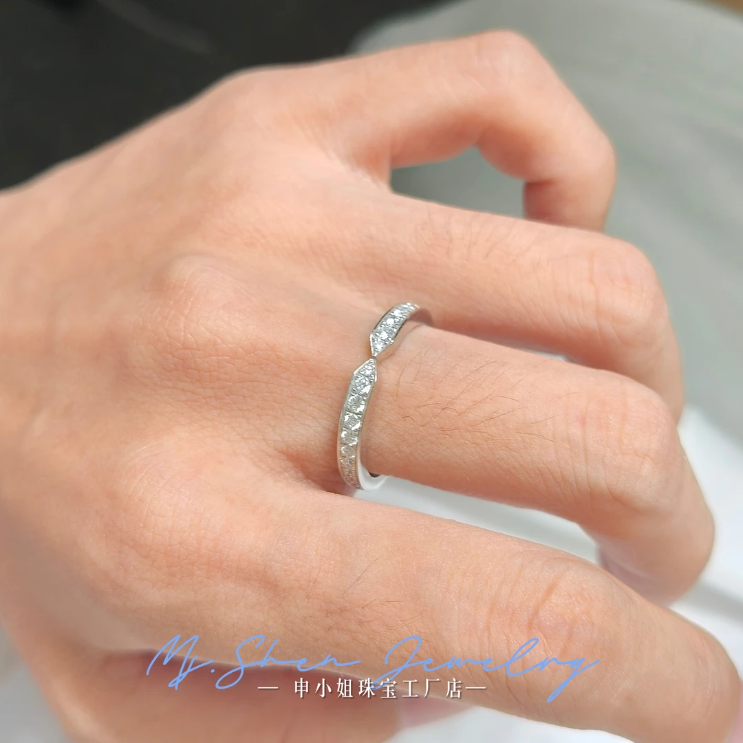 【申小姐】铂金Pt950天然钻石戒指对戒婚戒排戒排钻叠戴