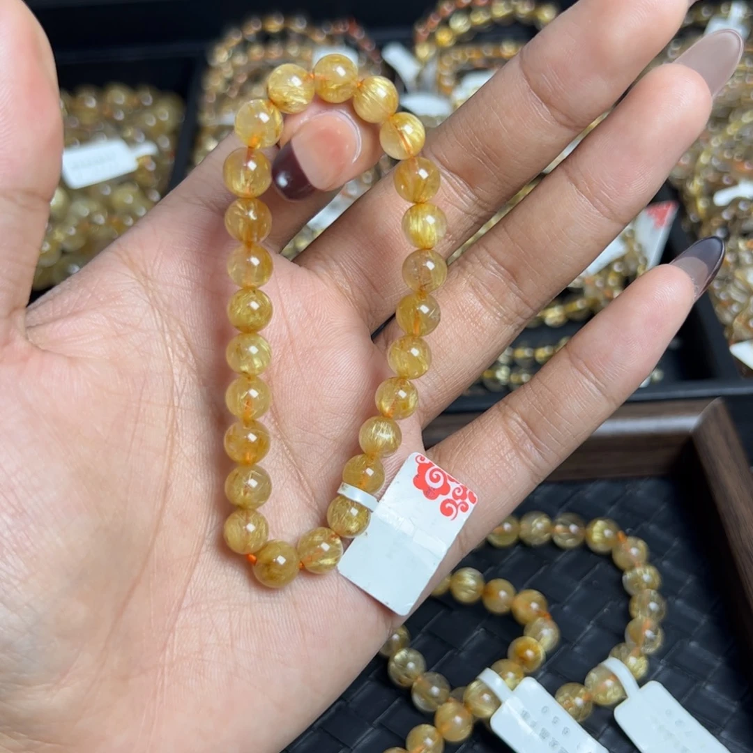 水晶未镶嵌手链天然金发晶