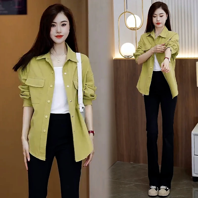 纯棉时尚设计感外套女2024年秋季新款宽松休闲显瘦单排扣长袖上衣