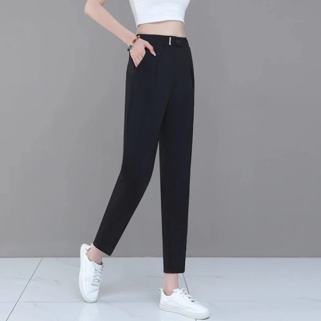 冰丝裤女夏季休闲裤九分2025新款薄款哈伦裤运动裤萝卜裤爆款裤子