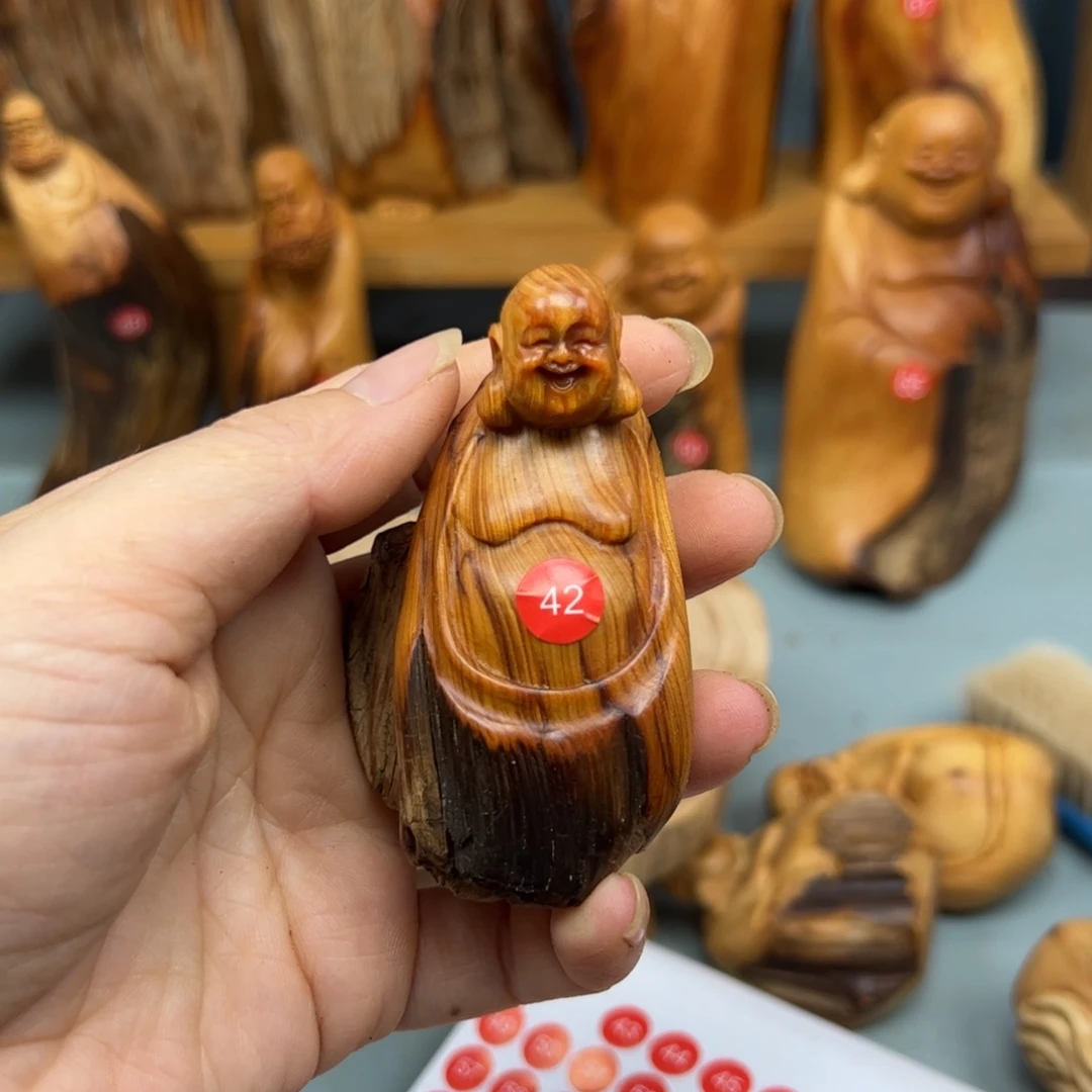 P***长木崖柏木摆件手把件，