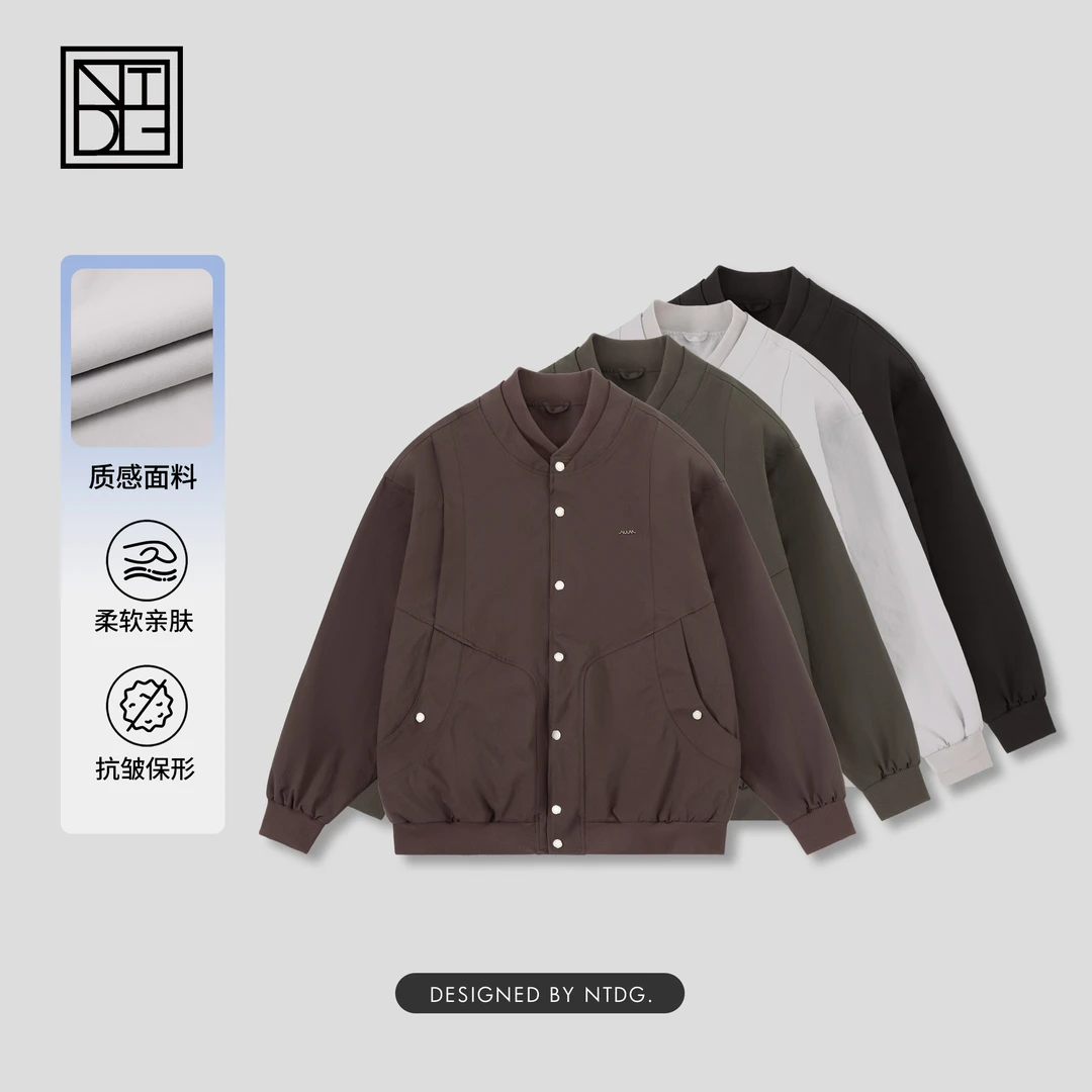 NTDG-ONE/南通大个秋季棒球领宽松简约时尚夹克外套DJ-25802