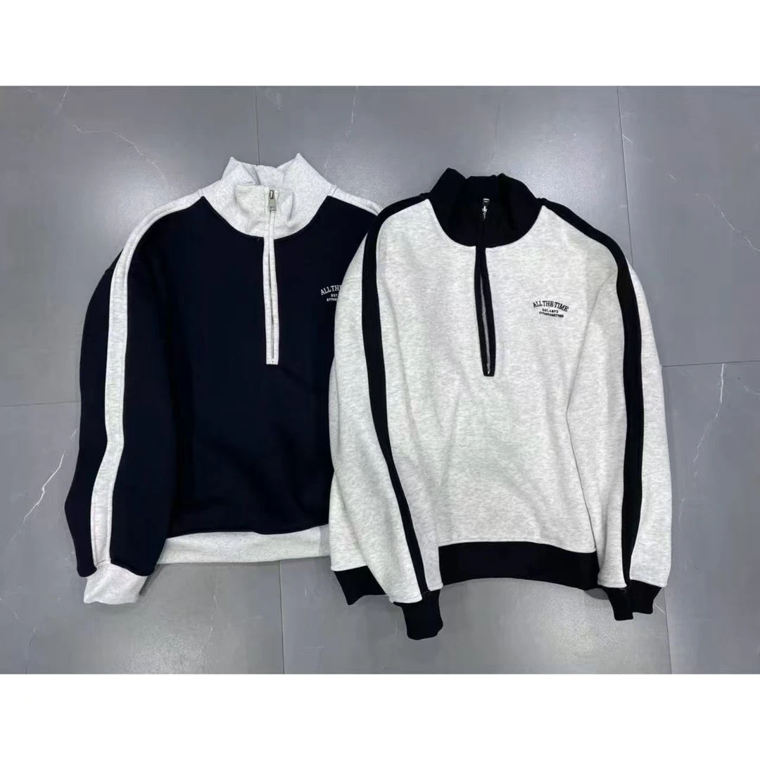 【新品】半拉链撞色卫衣