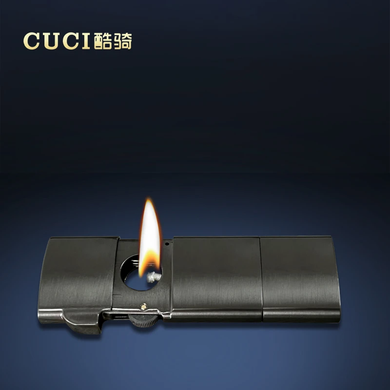 厂长C915风车烟斗打火机镀黑钛拉丝CUCI酷骑煤油打火机