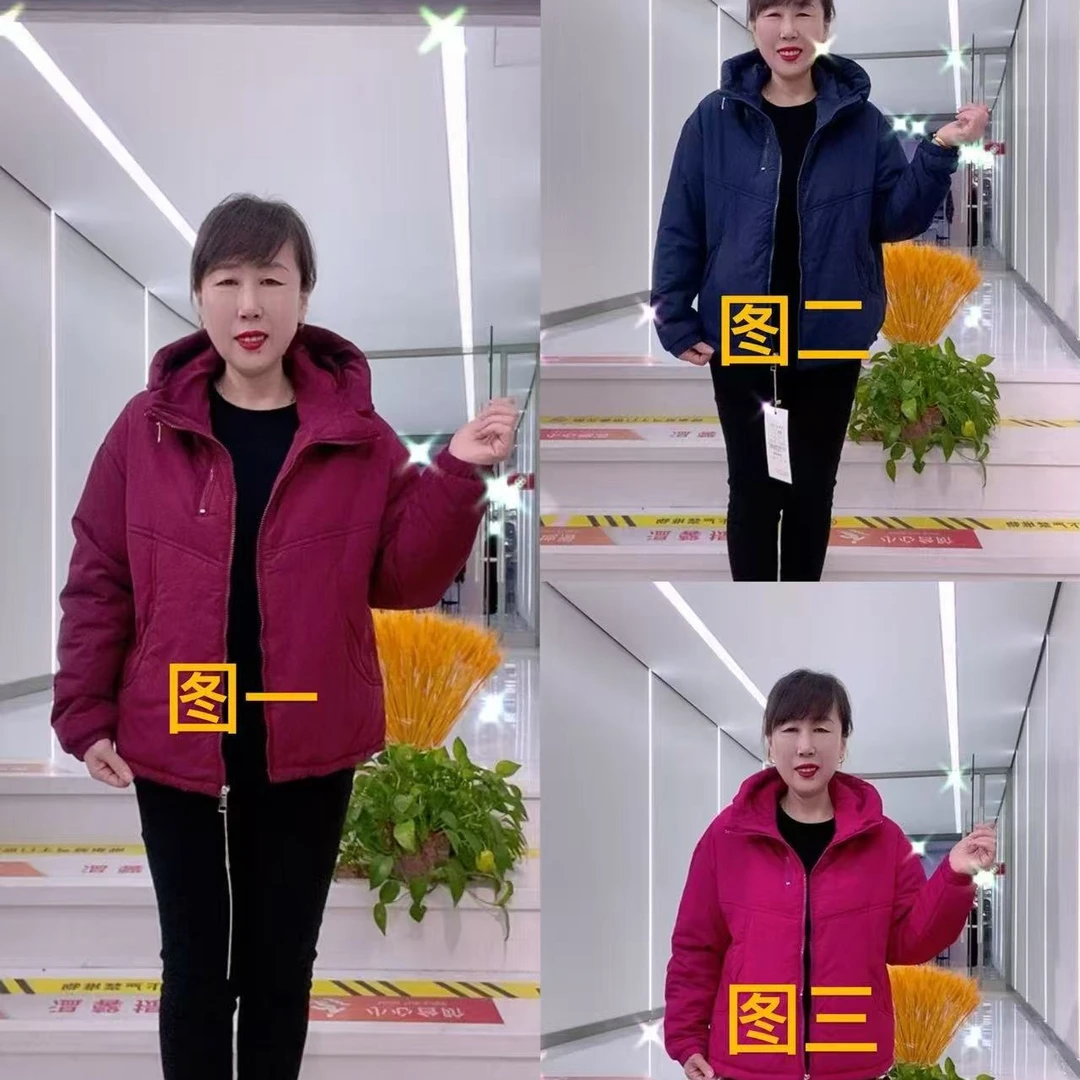 冬季连帽纯色加厚女棉衣秋冬季拉链休闲防风网红短外套