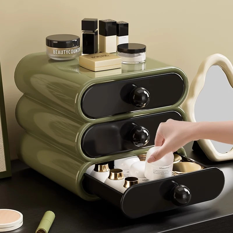 高级感化妆品收纳盒置物架梳妆台口红多层整理柜桌面宿舍