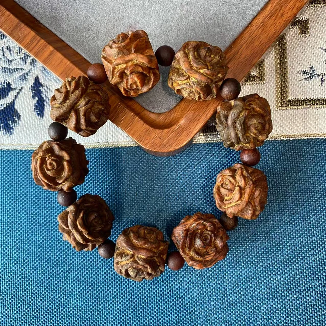 精品雪山重楼天黄料手链丫4427