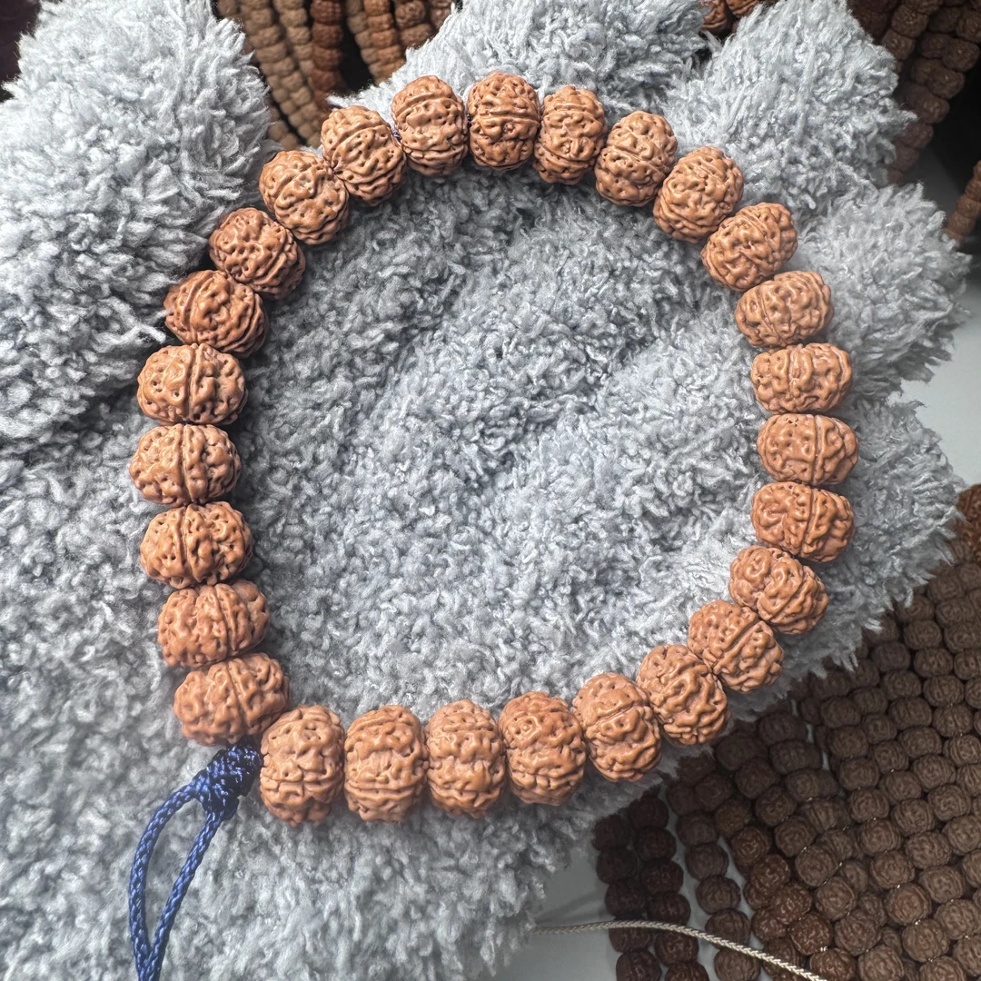 头货体验款野生树王原桩手持平头南瓜桩粉红皮小金刚菩提文玩手串