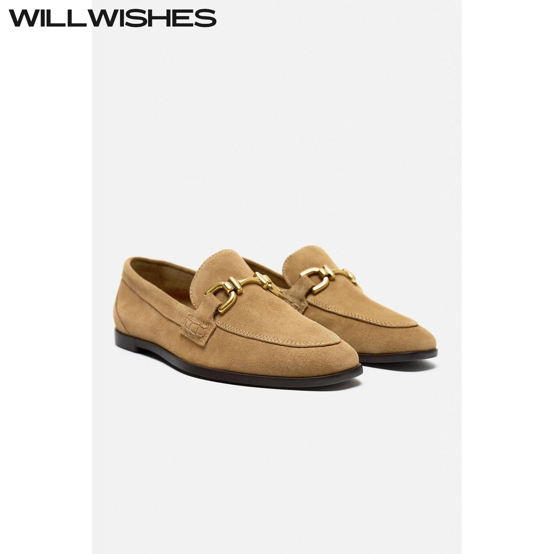 WILLWISHES/王玎设计通勤风百搭小皮鞋女平底单鞋时尚乐福鞋#439