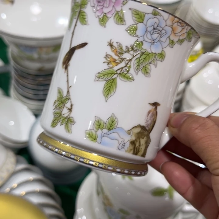 瓷片琴瑟和鸣杯子两个微瑕