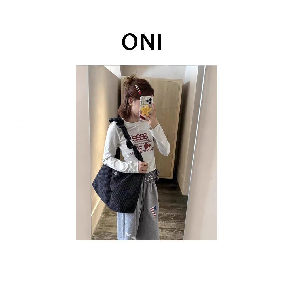 OUNI “ 樱落溪涧 “ aea*潮牌少女 ~ 修身印花长袖T.