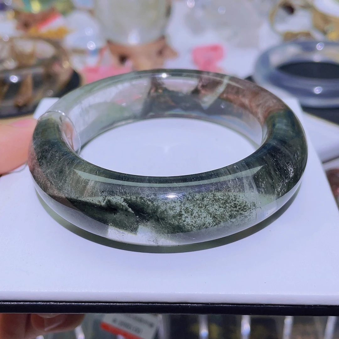 未镶嵌手镯水晶天然绿幽灵手镯