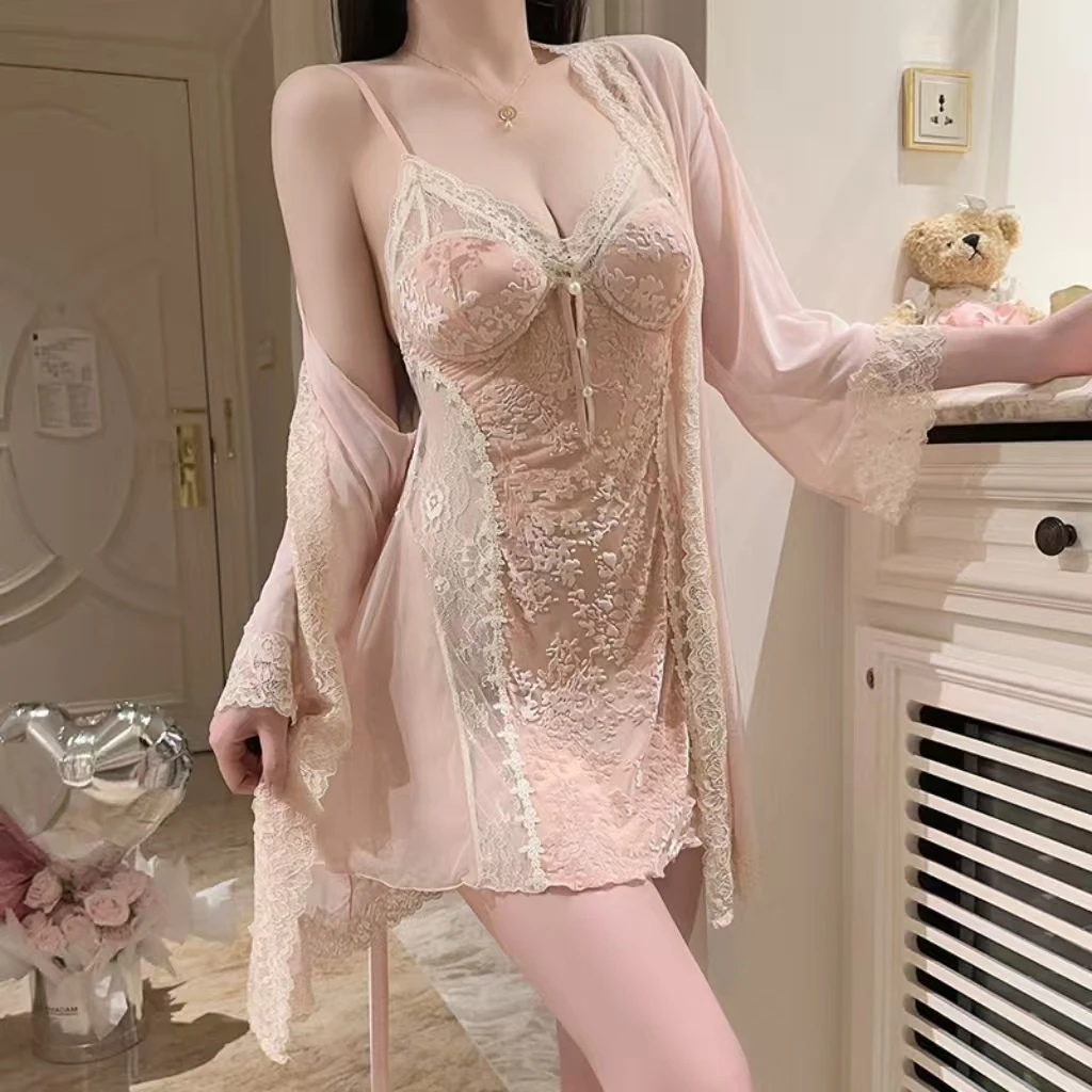 【醉夜晚纱】2025夏日新款吊带家居服性感睡衣宽松大码休闲豆沙