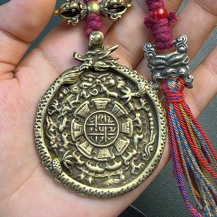 笑***生铜铁合金类藏传工艺品九宫八卦
