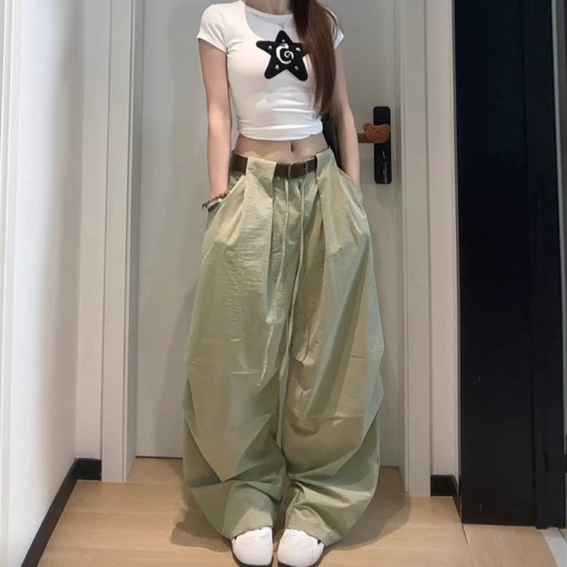 阔腿裤女夏季薄2025新款速干剪刀裤高腰小个子宽松显瘦休闲弯刀裤