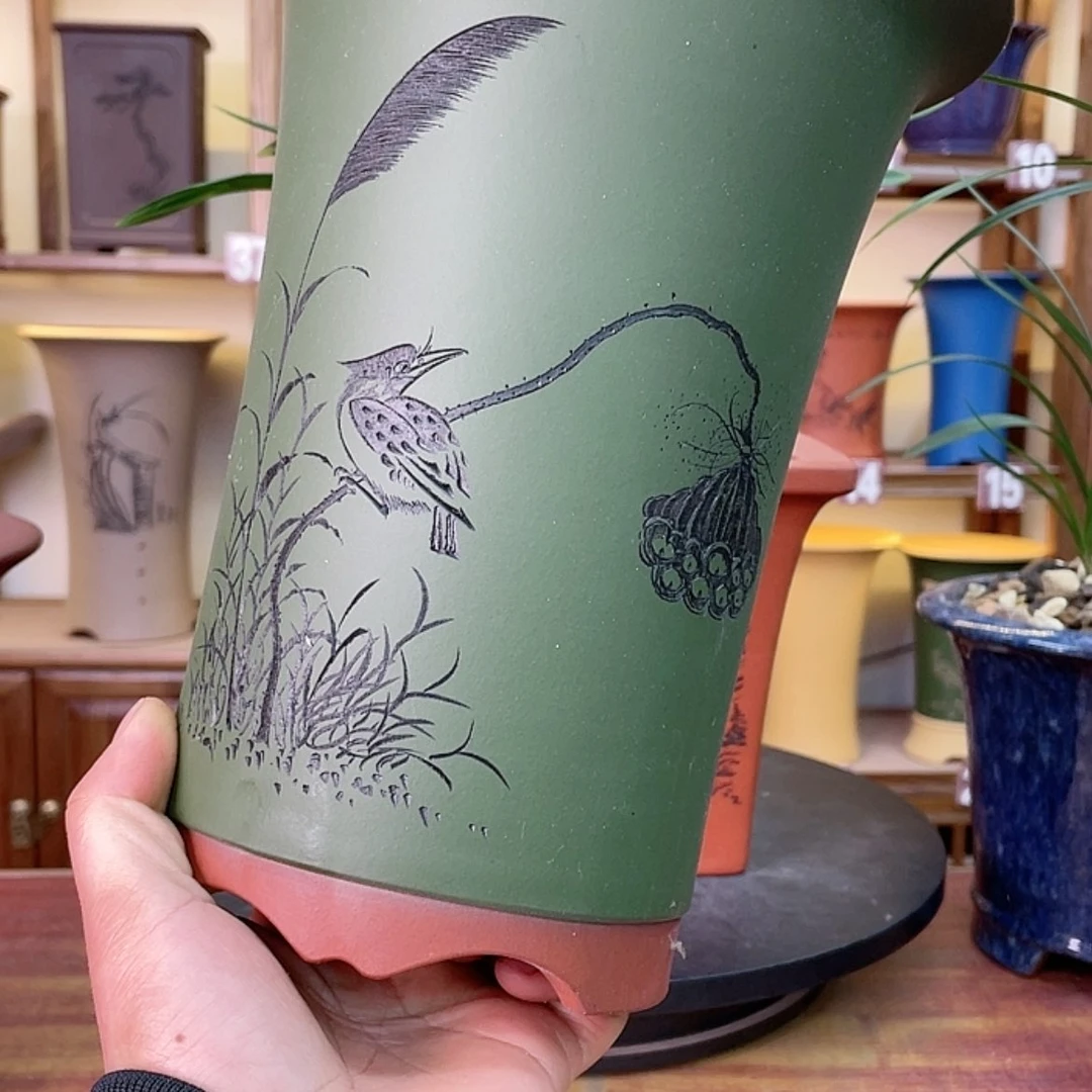 【闪购商品】紫砂花盆兰花755585474225445577