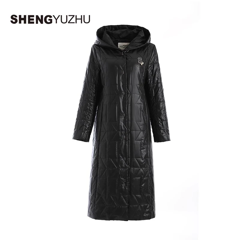 声雨竹官方旗舰店秋季新款棉衣女加厚保暖商场同款连帽外套高级感