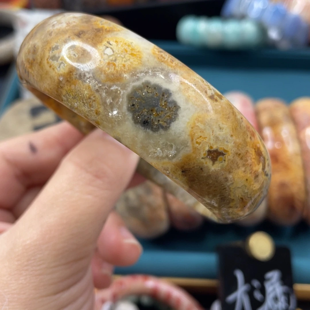 未镶嵌手镯硅化玉