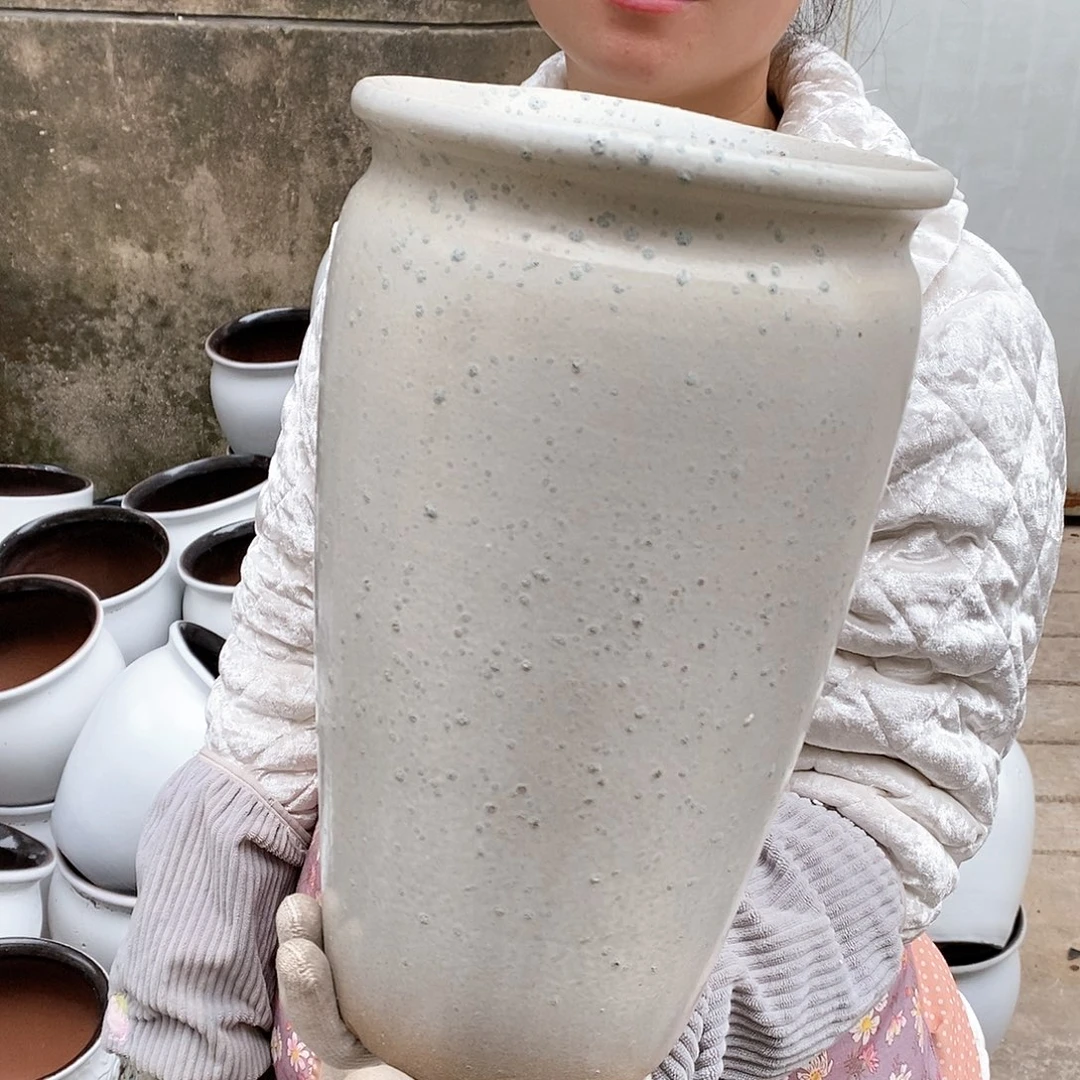 紫砂花盆瑕疵口18高31