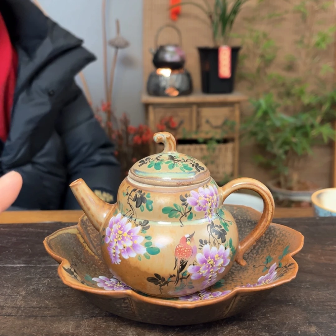 杯景德镇柴烧手绘杯