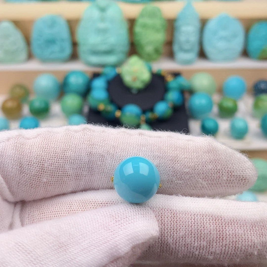 未镶嵌绿松石珠宝奇石11.8mm