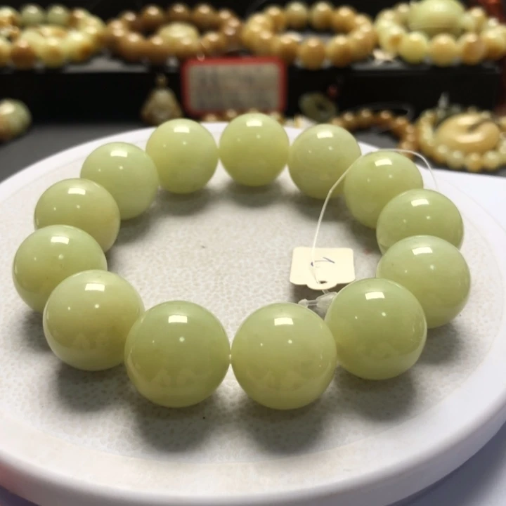 和田玉手串未镶嵌卡18