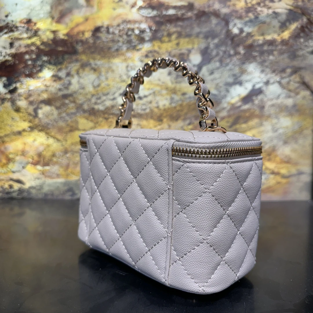 HIRMRIS手工真皮包银扣1182-白-手柄S盒香