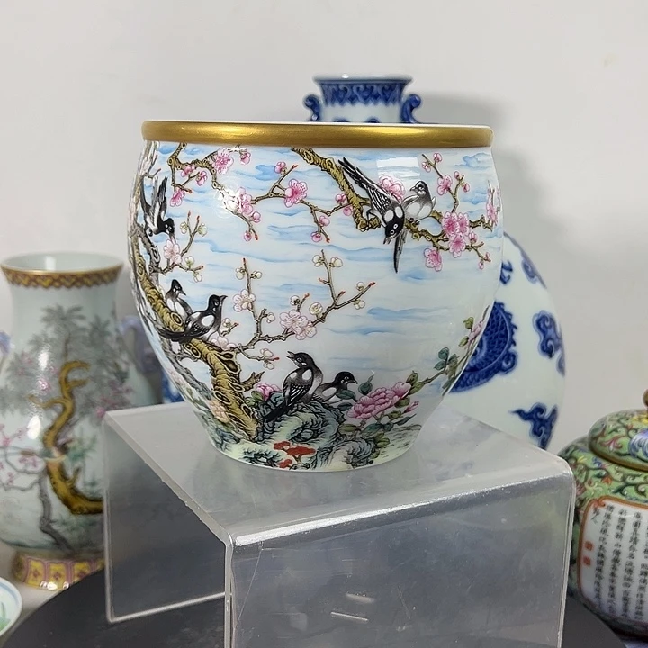 缸珐琅彩花鸟纹陶瓷缸