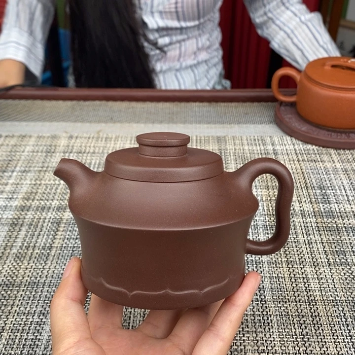 茶壶紫砂微瑕紫泥巨轮200cc