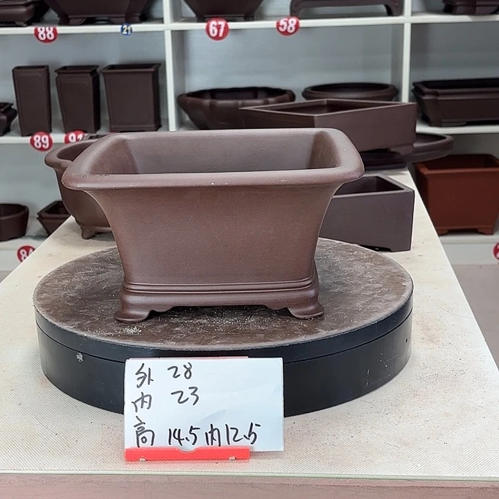 转***路紫砂花盆四方斗盆