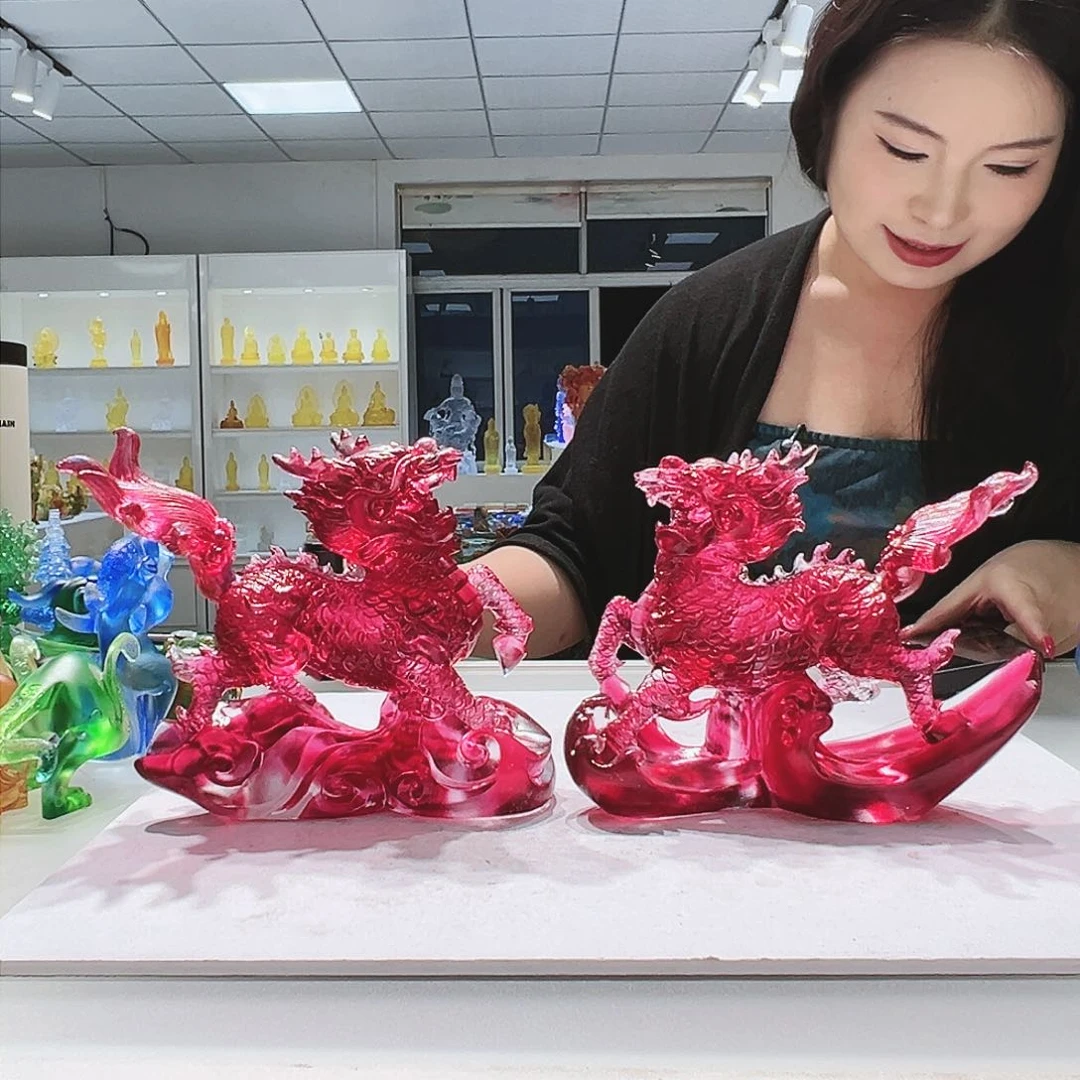 【闪购商品】手工艺品琉璃鸿运当头踏浪麒麟