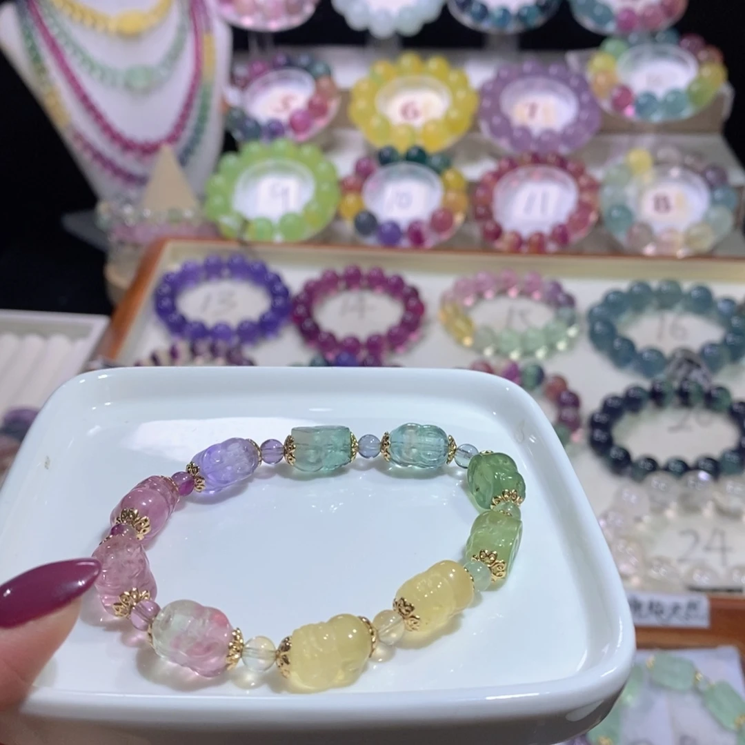 未镶嵌手链萤石马卡龙小貔貅